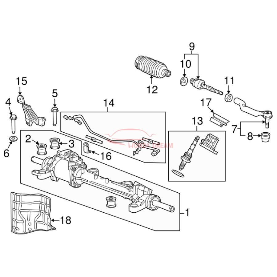 RACK END COMP (53610-TP6-A62) - 3