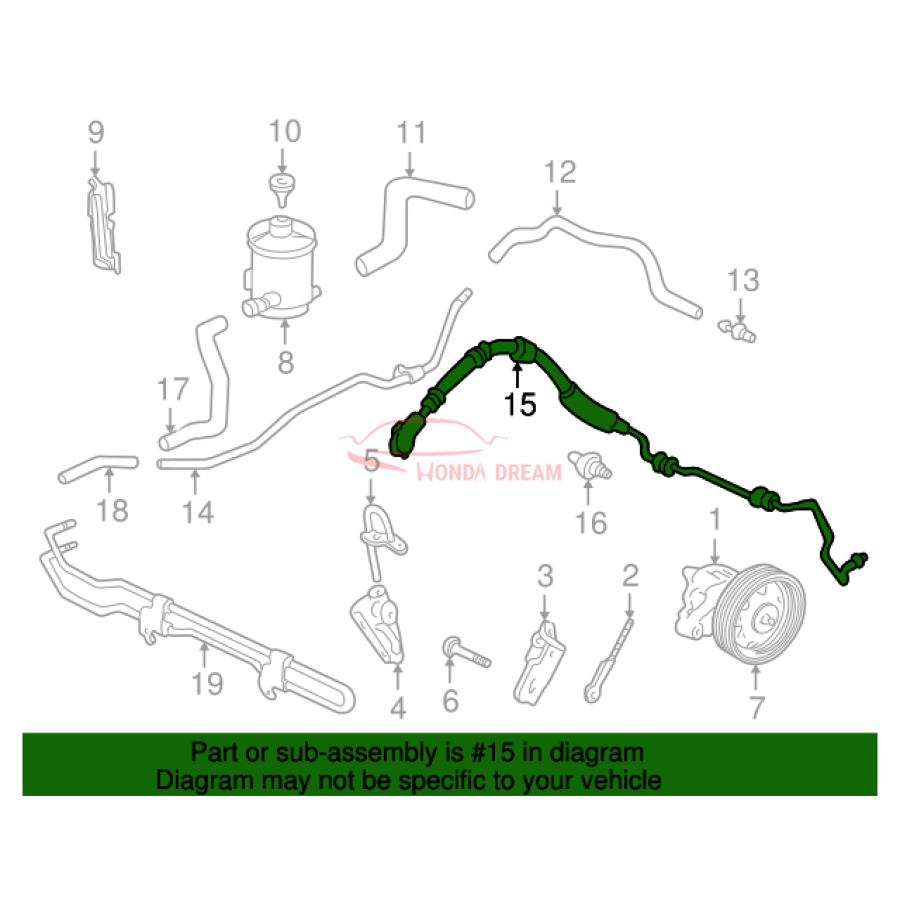 Hose, Power Steering Feed (53713-S0X-A02) - 2