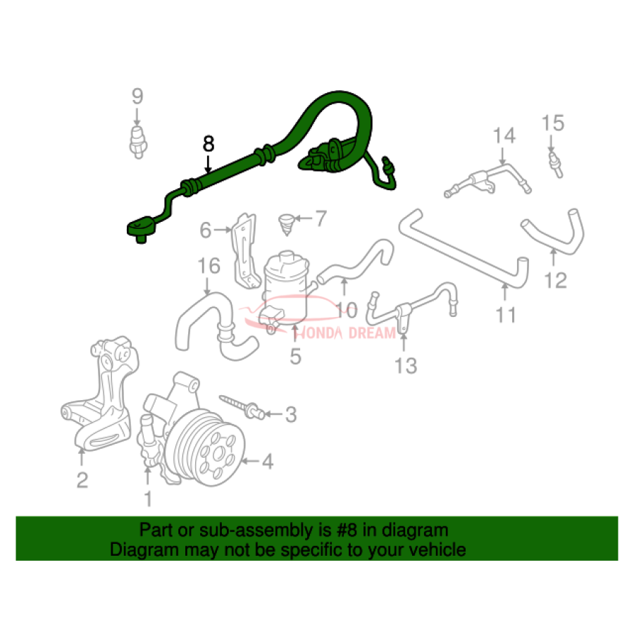 Hose, Power Steering Feed (53713-S10-505) - 2