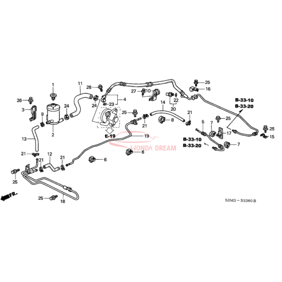 Hose, Power Steering Feed (53713-S3M-A02) - 3