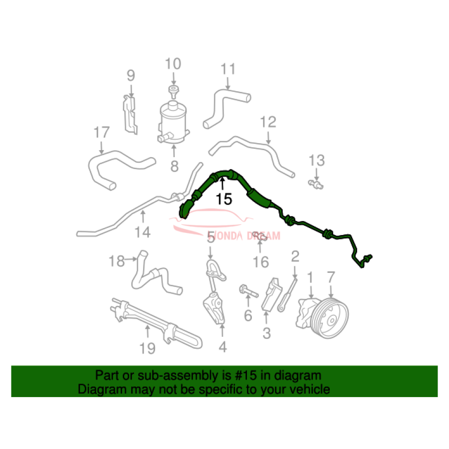 Hose, Power Steering Feed (53713-S3V-A01) - 3