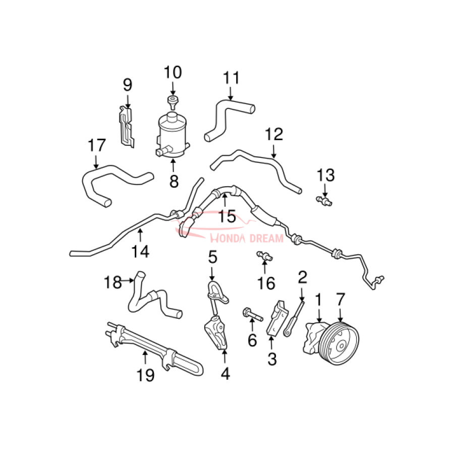 Hose, Power Steering Feed (53713-S3V-A01) - 2