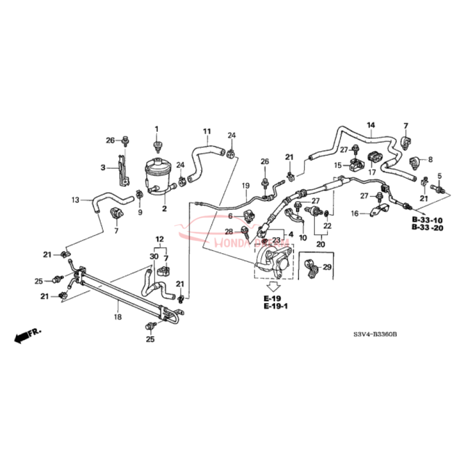 Hose, Power Steering Feed (53713-S3V-A13) - 3