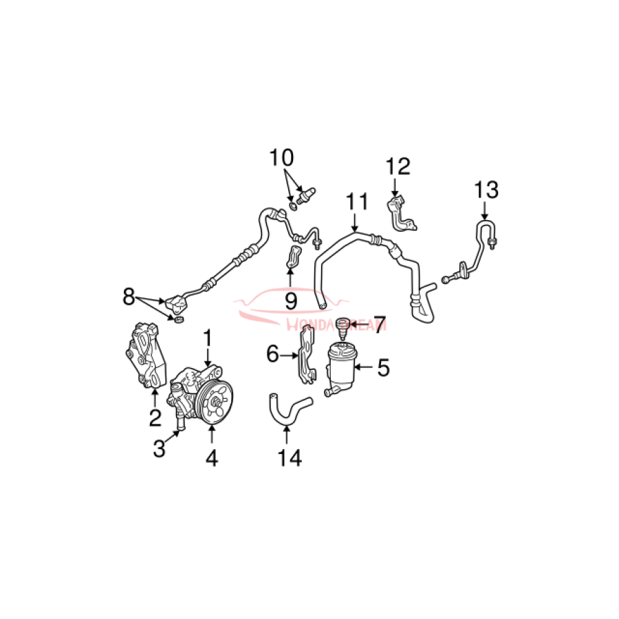 Hose, Power Steering Feed (53713-S5D-A07) - 3