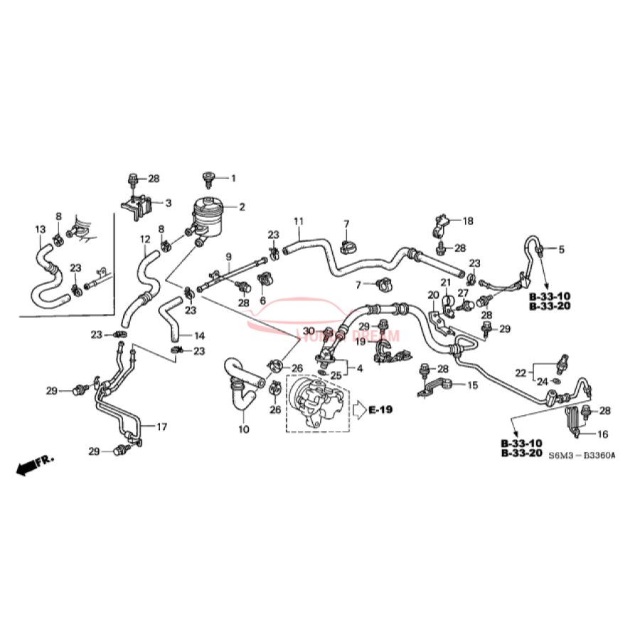 Hose, Power Steering Feed (53713-S6M-A04) - 2