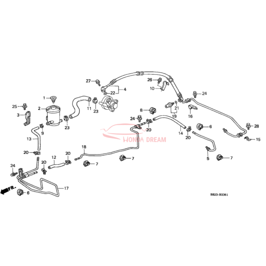 Hose, Power Steering Feed (53713-S80-G01) - 3