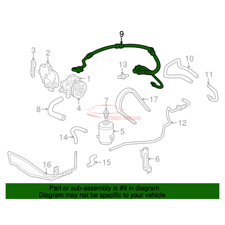 Hose, Power Steering Feed (53713-S84-A04) - 2