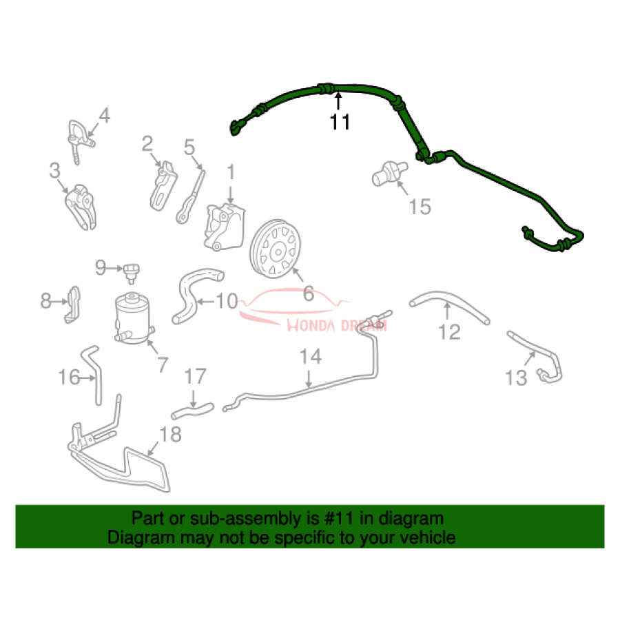 Hose, Power Steering Feed (53713-S87-A04) - 2