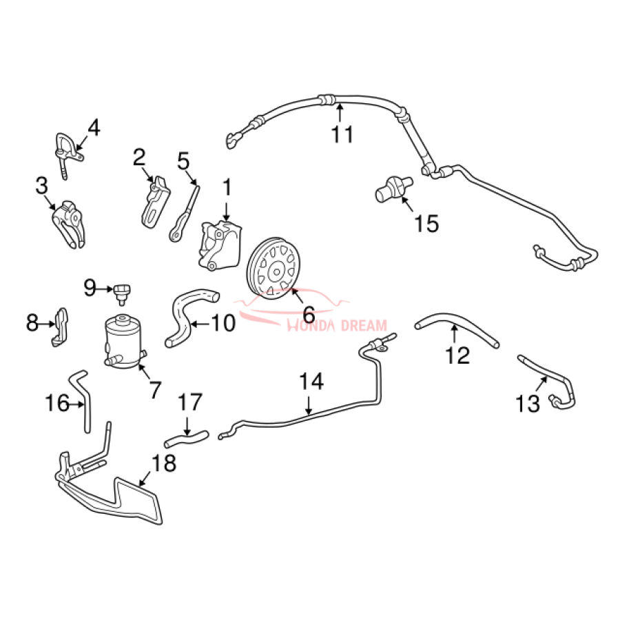 Hose, Power Steering Feed (53713-S87-A04) - 3