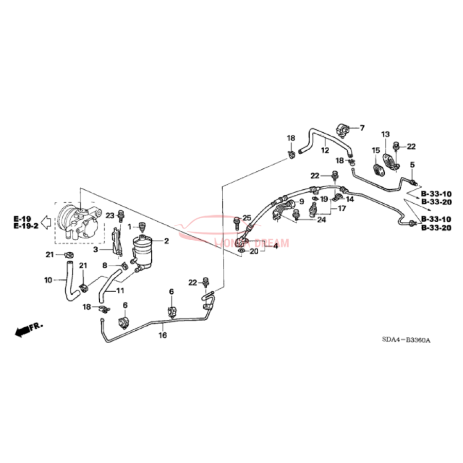 Hose, Power Steering Feed (53713-SDC-A02) - 2