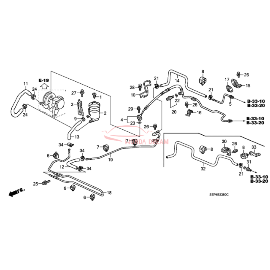 Hose, Power Steering Feed (53713-SEP-305) - 2