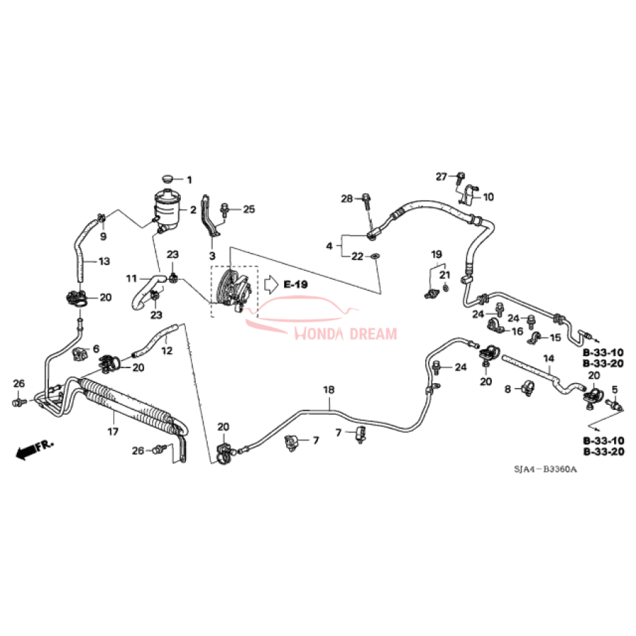 Hose, Power Steering Feed (53713-SJA-A04) - 3