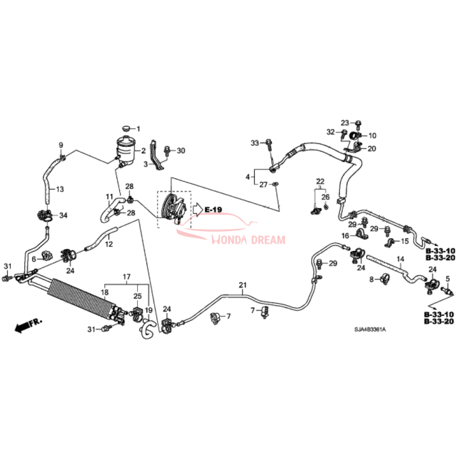 Hose, Power Steering Feed (53713-SJA-A71) - 1