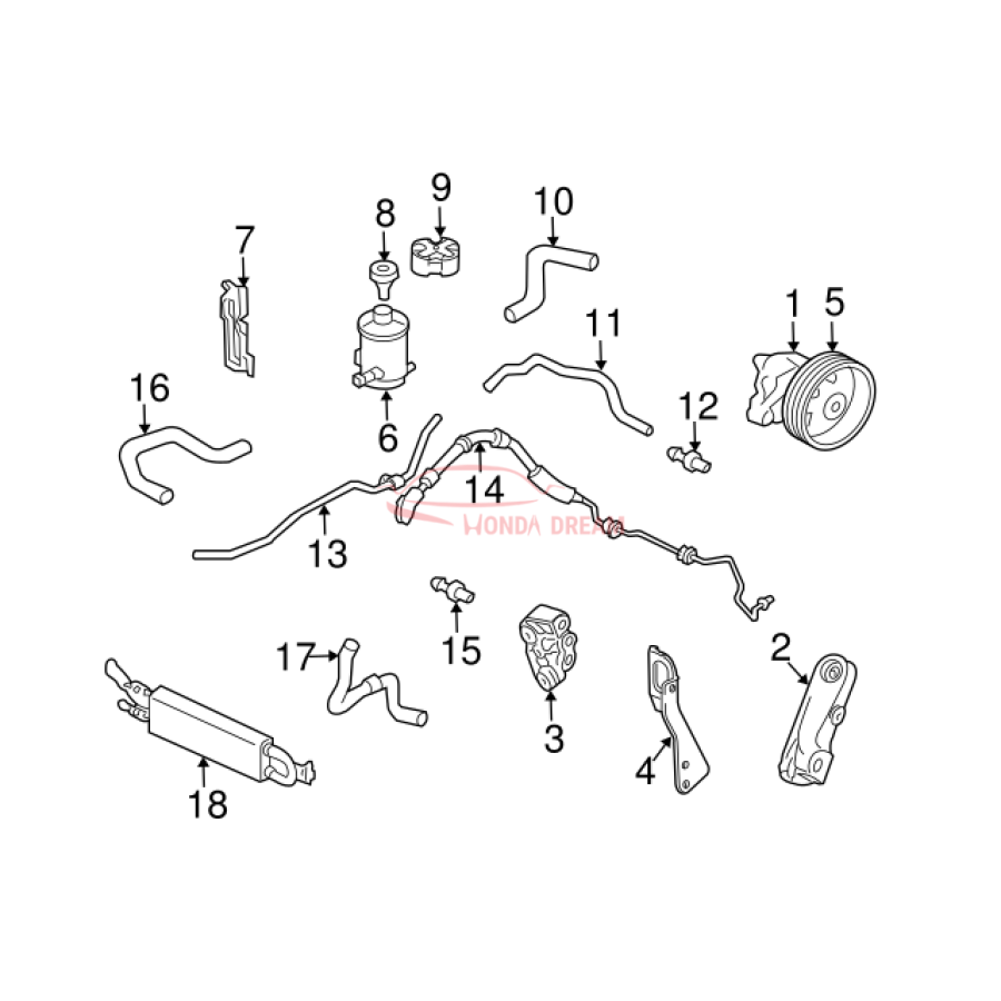 Hose, Power Steering Feed (53713-SJC-A02) - 2