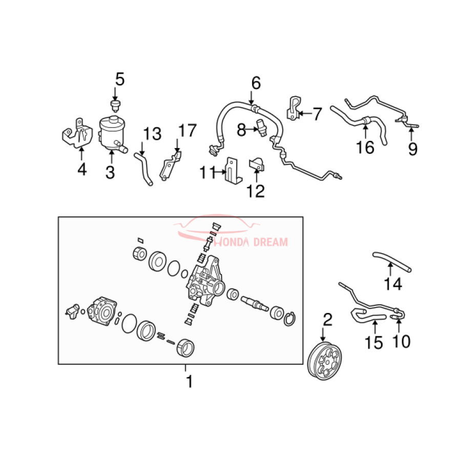 Hose, Power Steering Feed (53713-SNA-A06) - 2