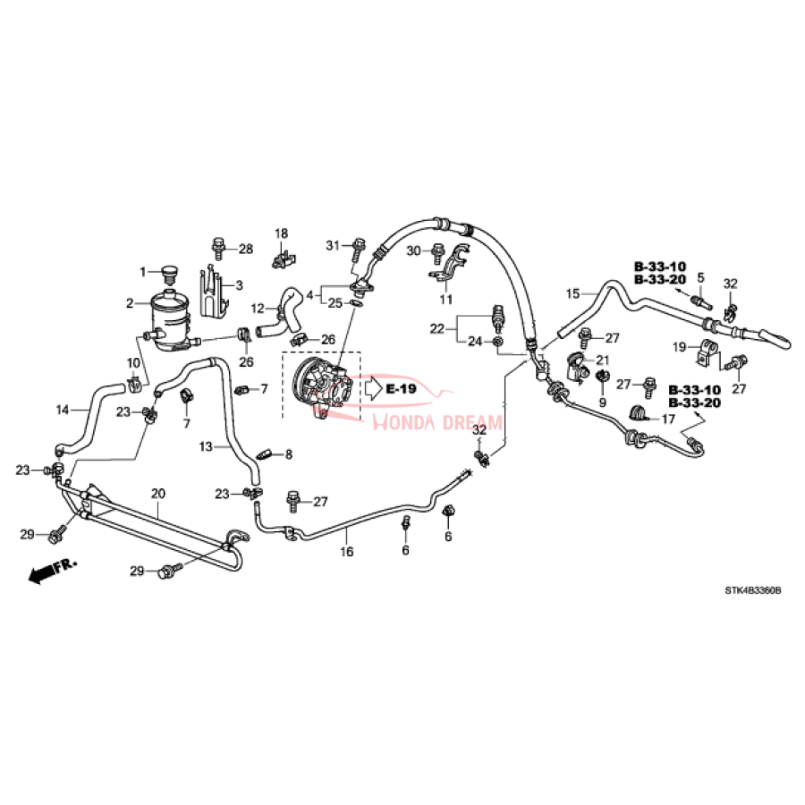 Hose, Power Steering Feed (53713-STK-A02) - 2