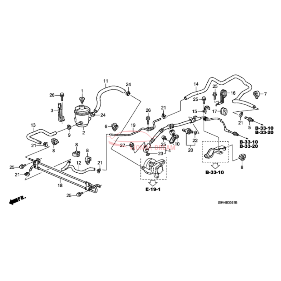 Hose, Power Steering Feed (53713-STW-A01) - 2