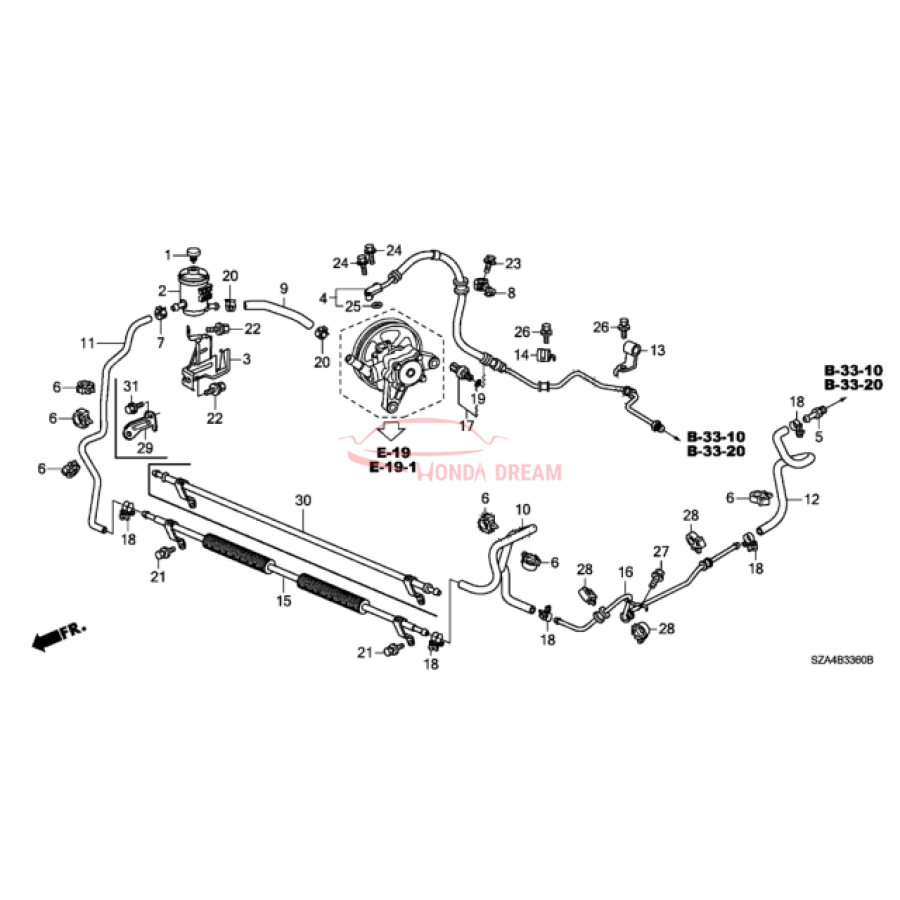 Hose, Power Steering Feed (53713-SZA-A02) - 3