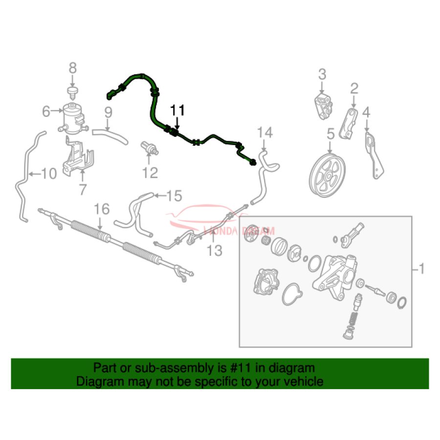 Hose, Power Steering Feed (53713-SZA-A52) - 2