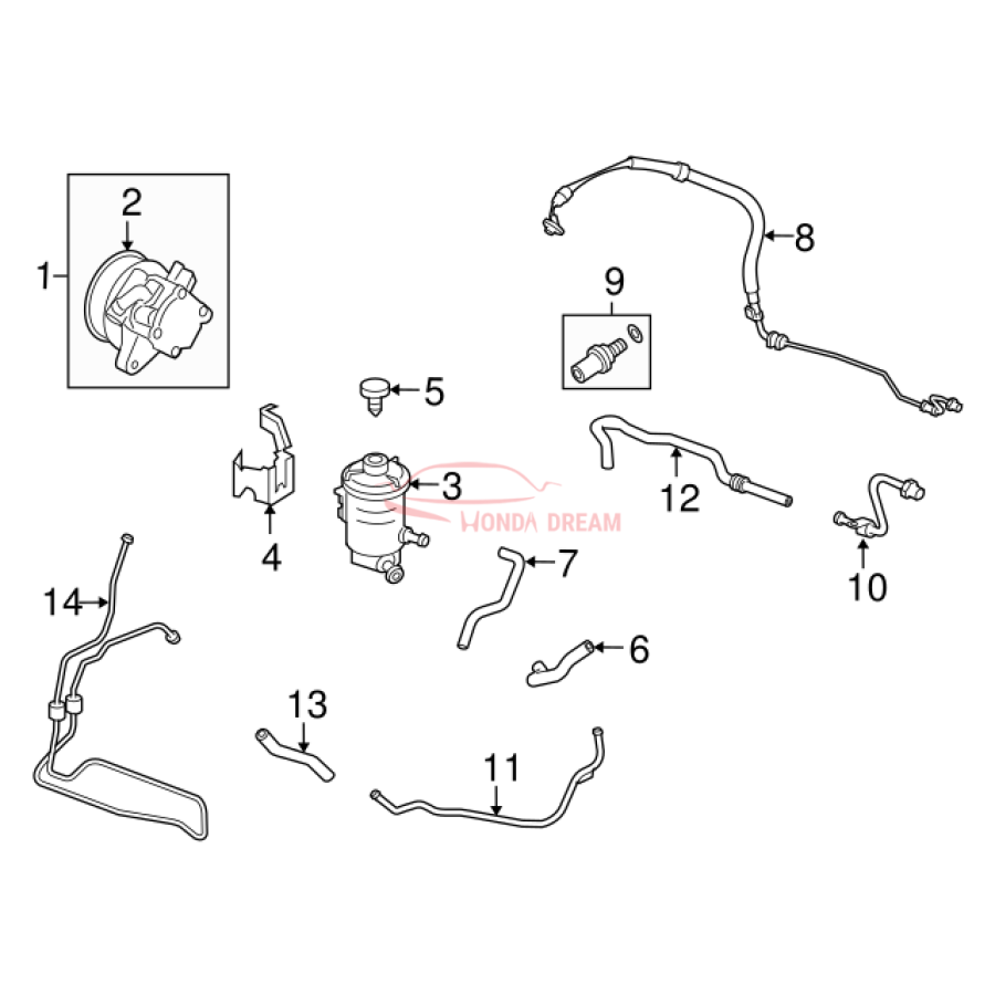 Hose, Power Steering Feed (53713-TA0-A04) - 2