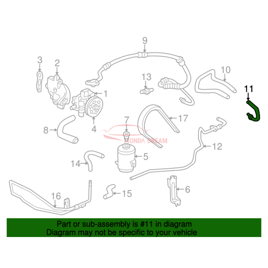 Pipe A, Return (53720-S84-A01) - 2