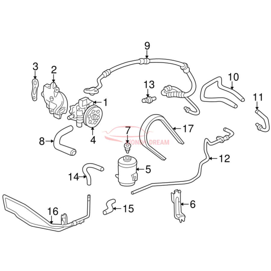 Pipe A, Return (53720-S84-A01) - 3