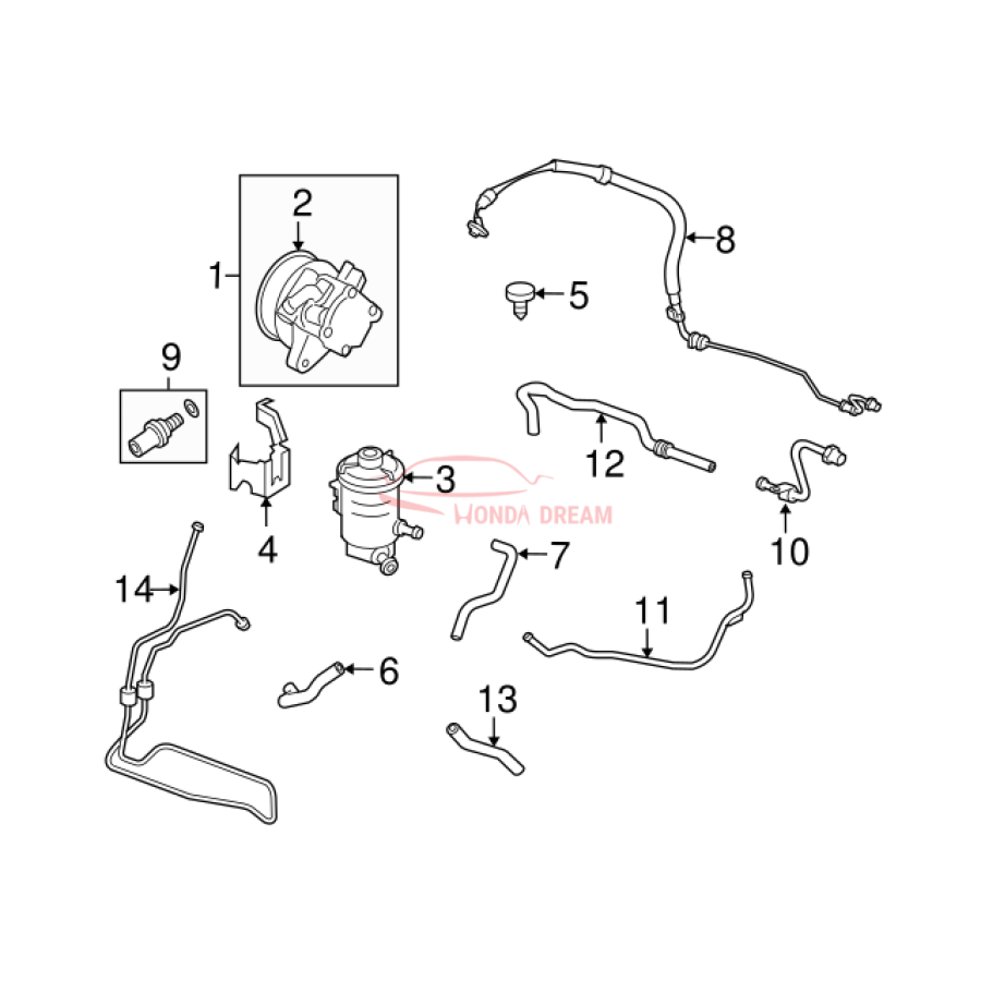 Шланг ГПК (подача на насос) (53731-TA0-A00) - 3