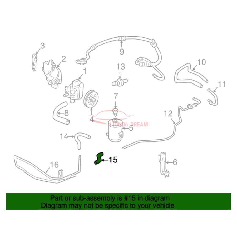 Шланг низького тиску ГПК (повернення B) (53732-S84-A01) - 2