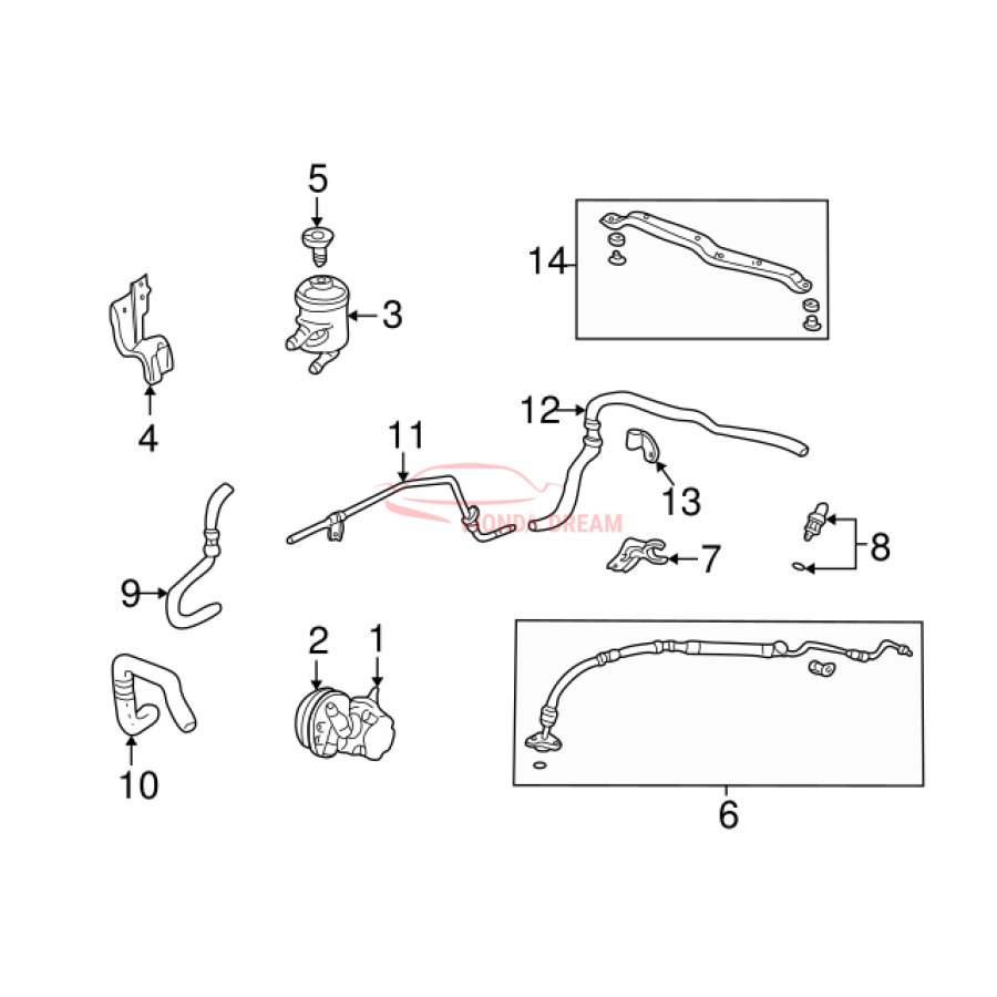 Шланг низького тиску ГПК (повернення B) (53732-S9A-A01) - 3