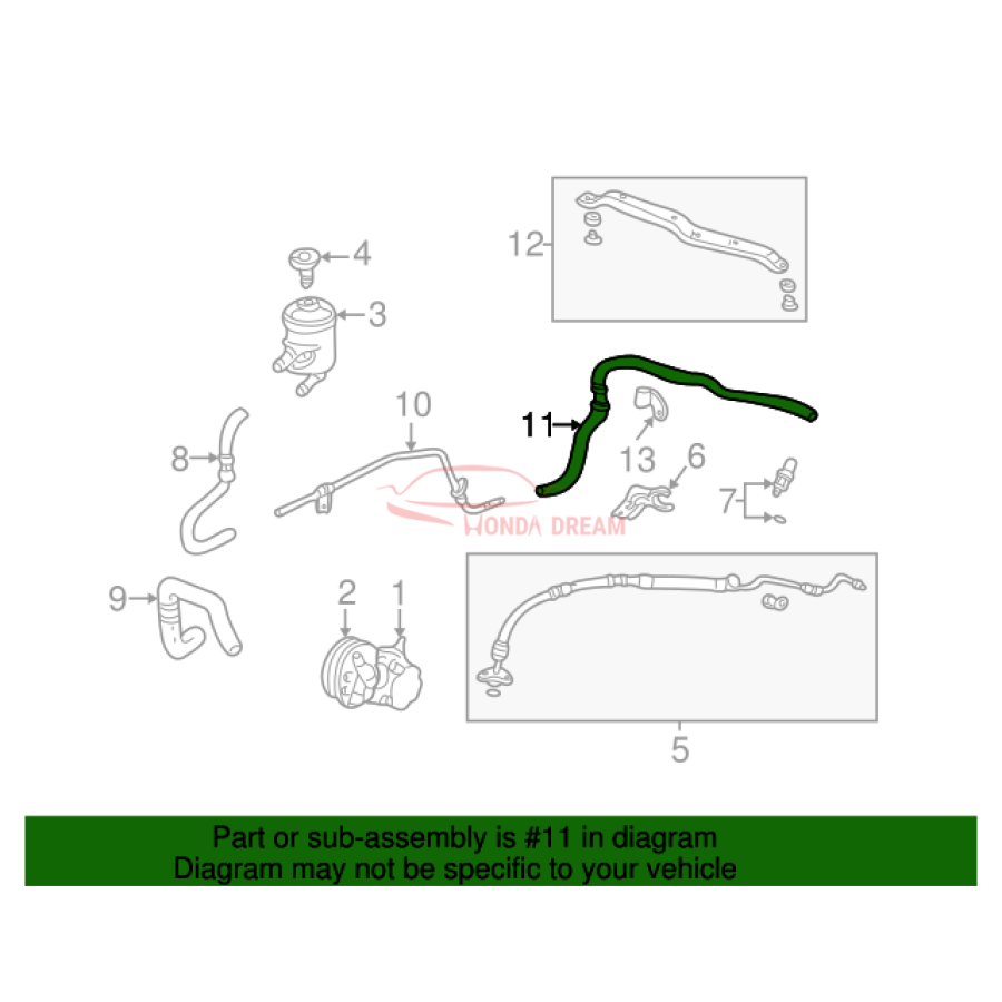 Hose, Oil Cooler (53732-SCV-A01) - 2