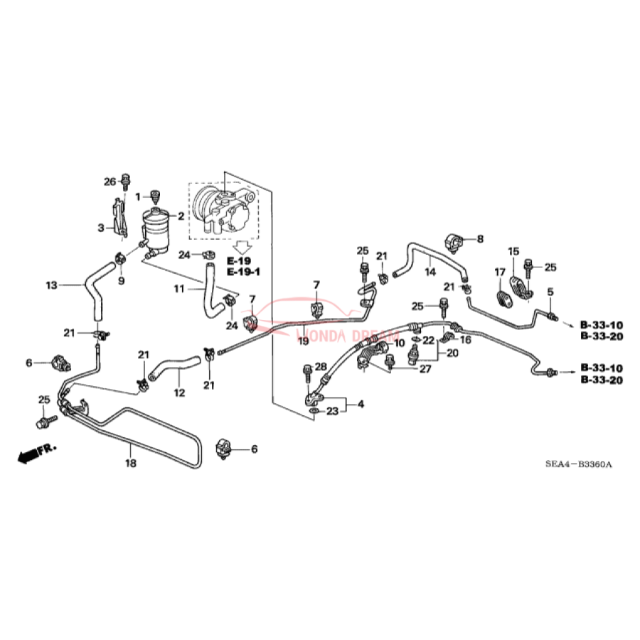 Hose, Oil Cooler (53732-SEA-G02) - 3