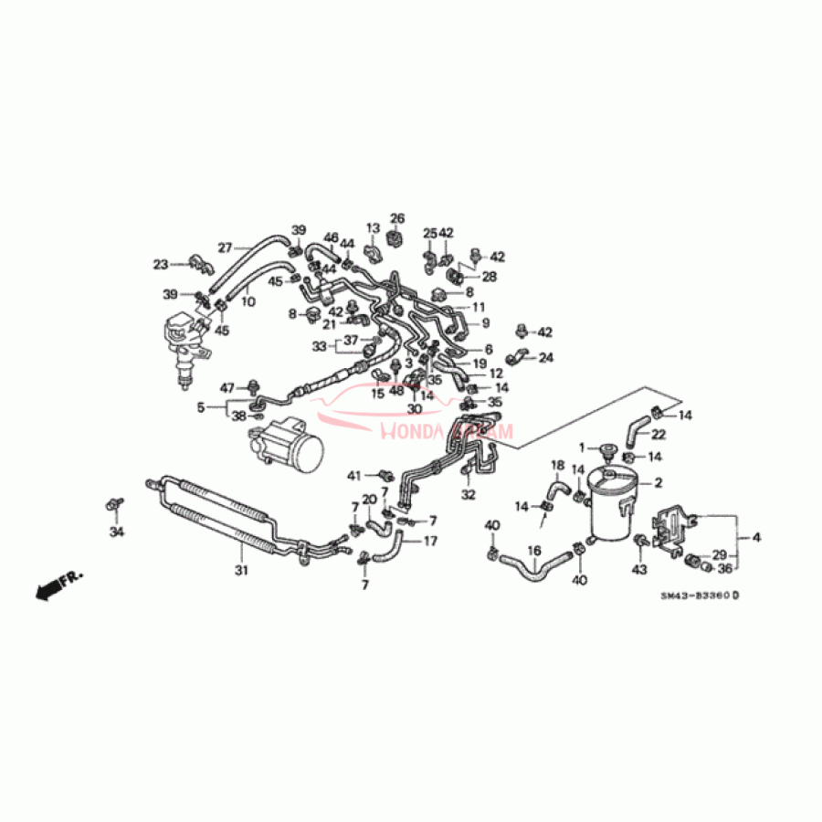 Hose, Oil Cooler (53732-SM4-050) - 1