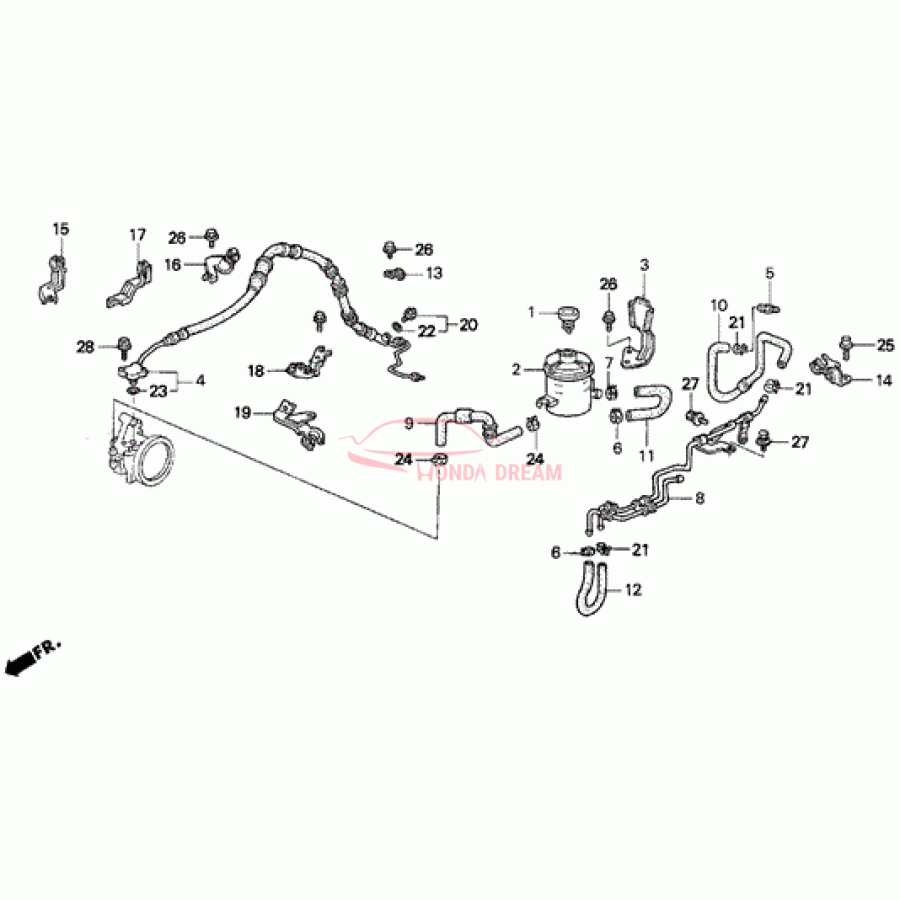 Шланг низького тиску ГПК (повернення B) (53732-ST7-A01) - 1