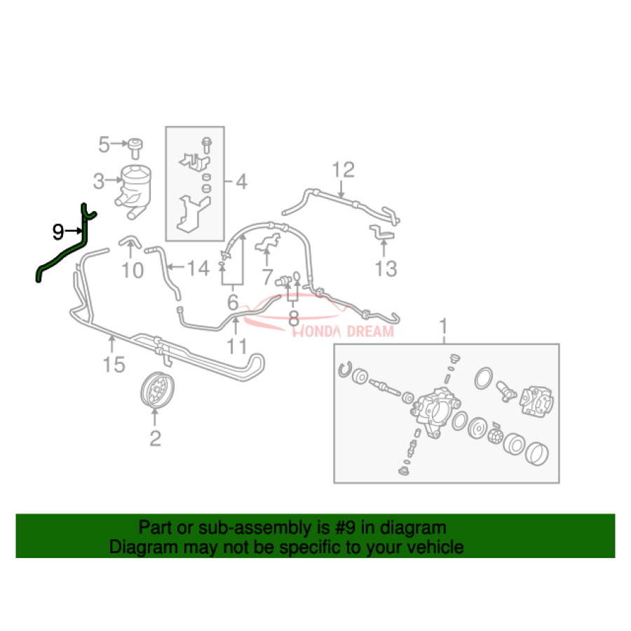 Шланг низького тиску ГПК (повернення B) (53732-SWA-A02) - 2