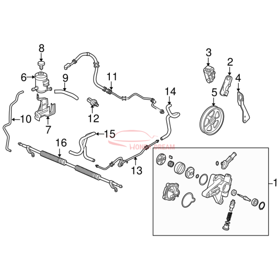 Шланг низького тиску ГПК (повернення B) (53732-SZA-A01) - 3