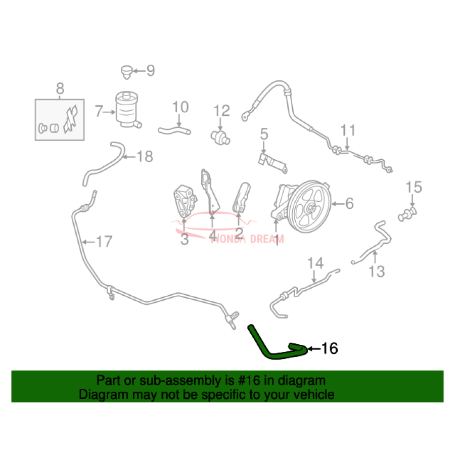 Hose, Oil Cooler (53732-TK8-A01) - 2