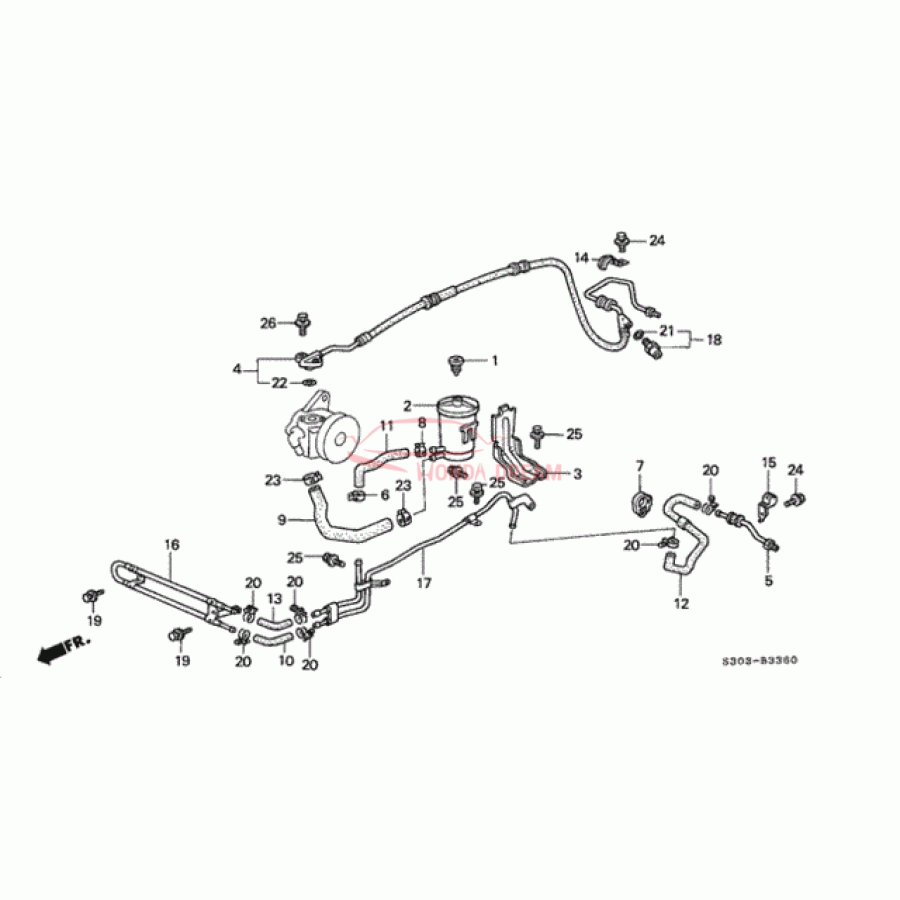 Шланг низького тиску ГПК (повернення A) (53734-S30-A00) - 1