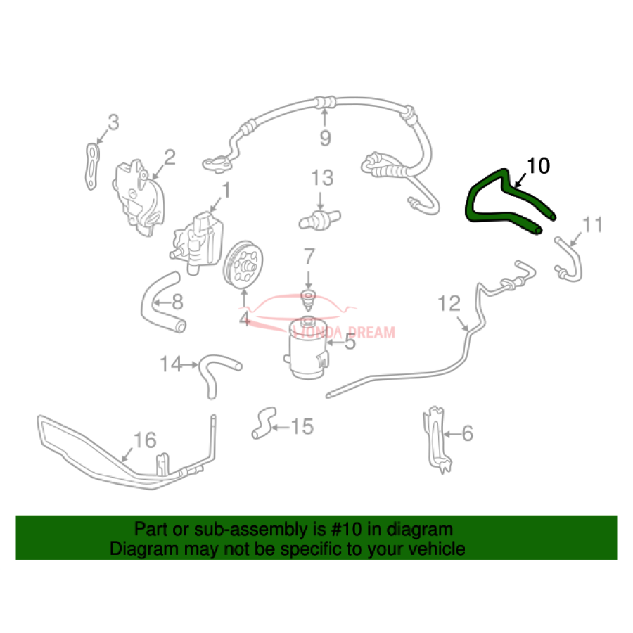 Шланг низького тиску ГПК (повернення A) (53734-S84-A01) - 2