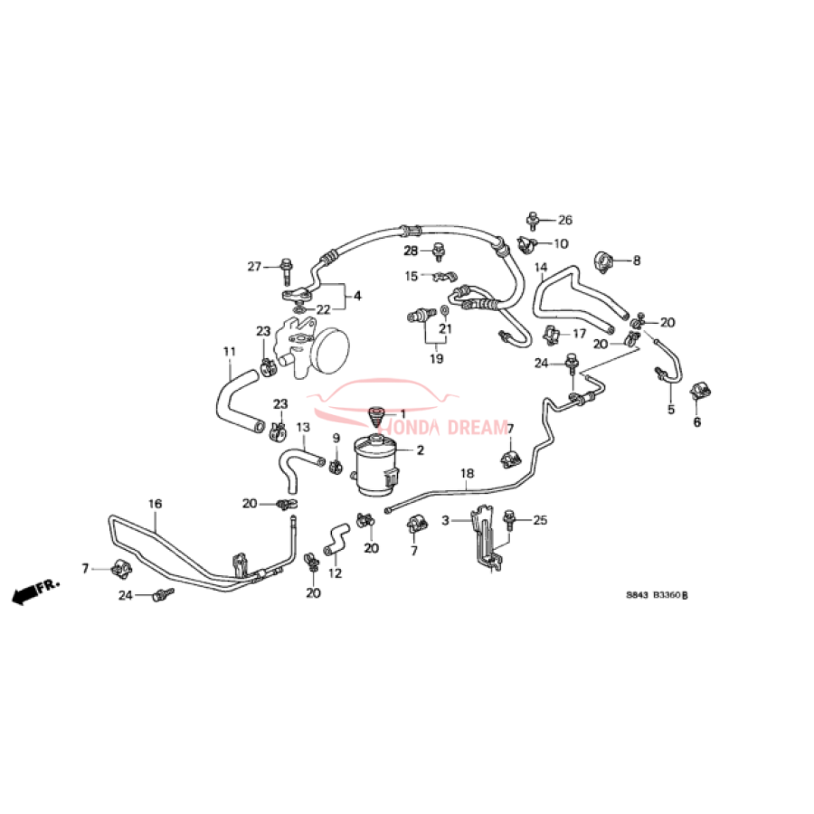 Hose, Power Steering Return (53734-S84-A81) - 3