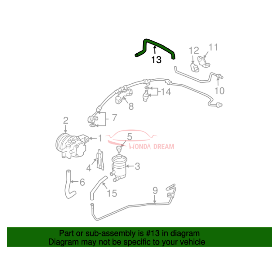 Шланг низького тиску ГПК (повернення A) (53734-SDA-A01) - 2