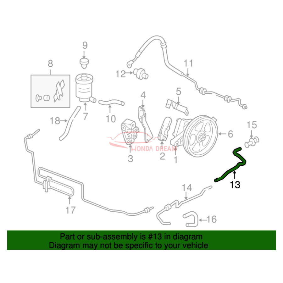 Hose, Power Steering Return (53734-SHJ-A02) - 2