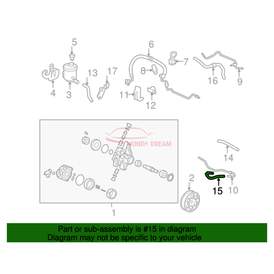 Hose, Power Steering Return (53734-SNA-A01) - 2