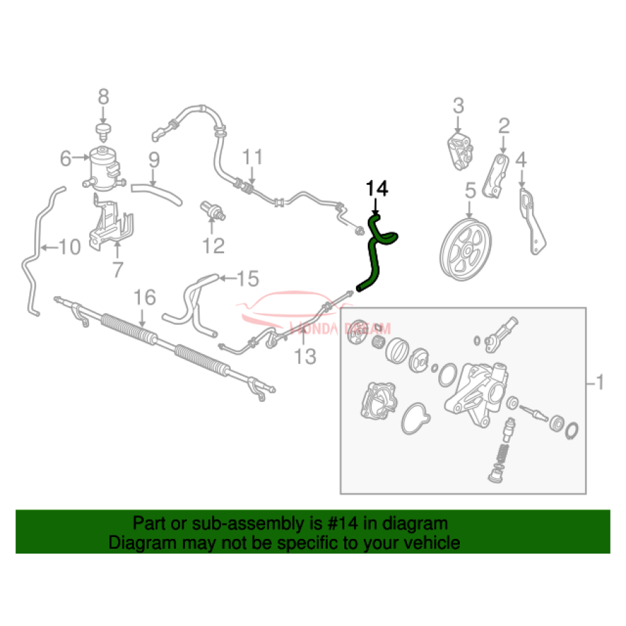 Hose, Power Steering Return (53734-SZA-A01) - 2