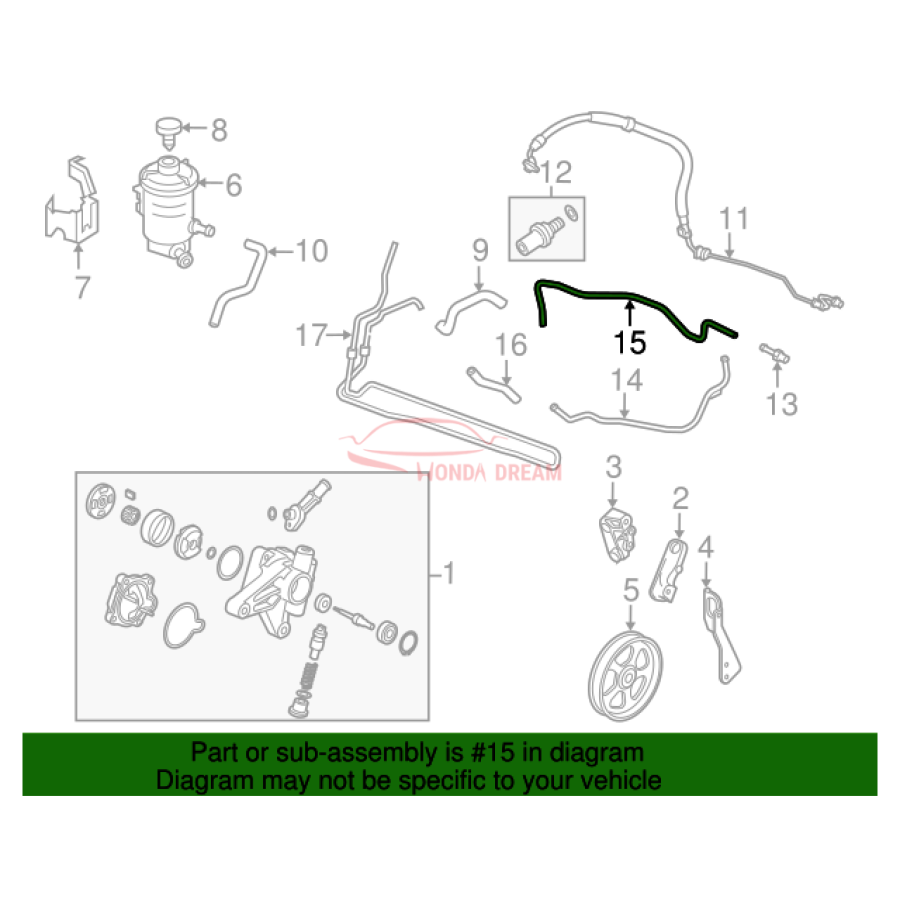 Hose, Power Steering Return (53734-TA6-A01) - 2