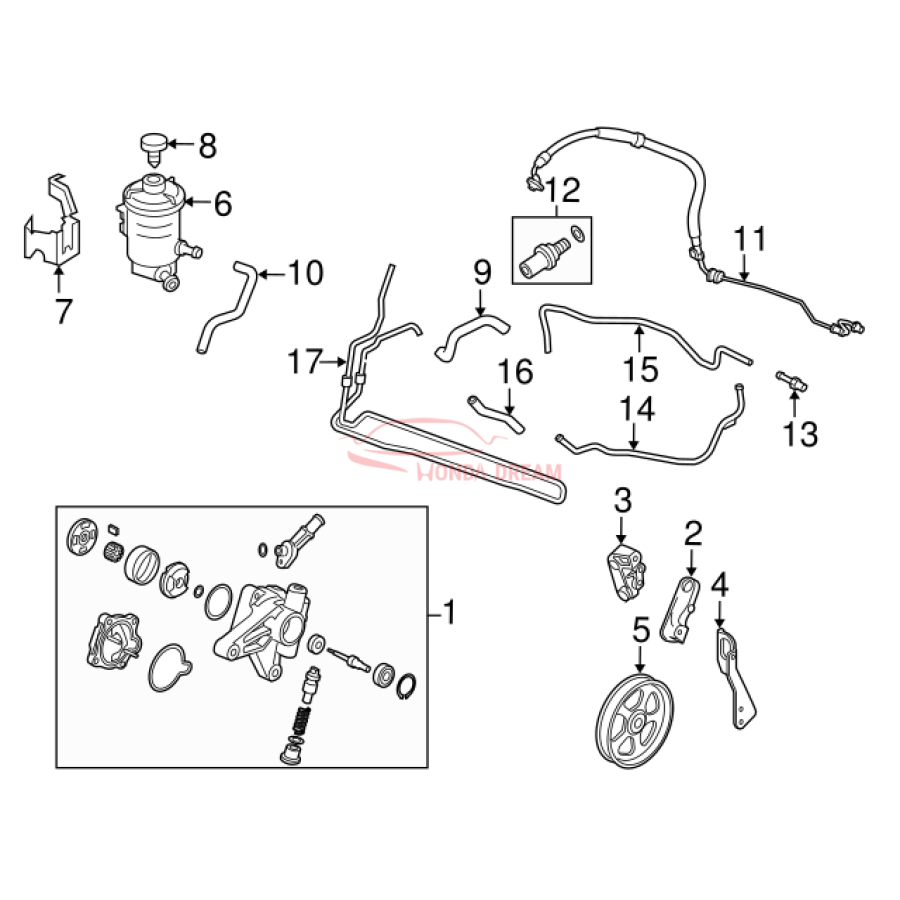 Hose, Power Steering Return (53734-TA6-A01) - 3