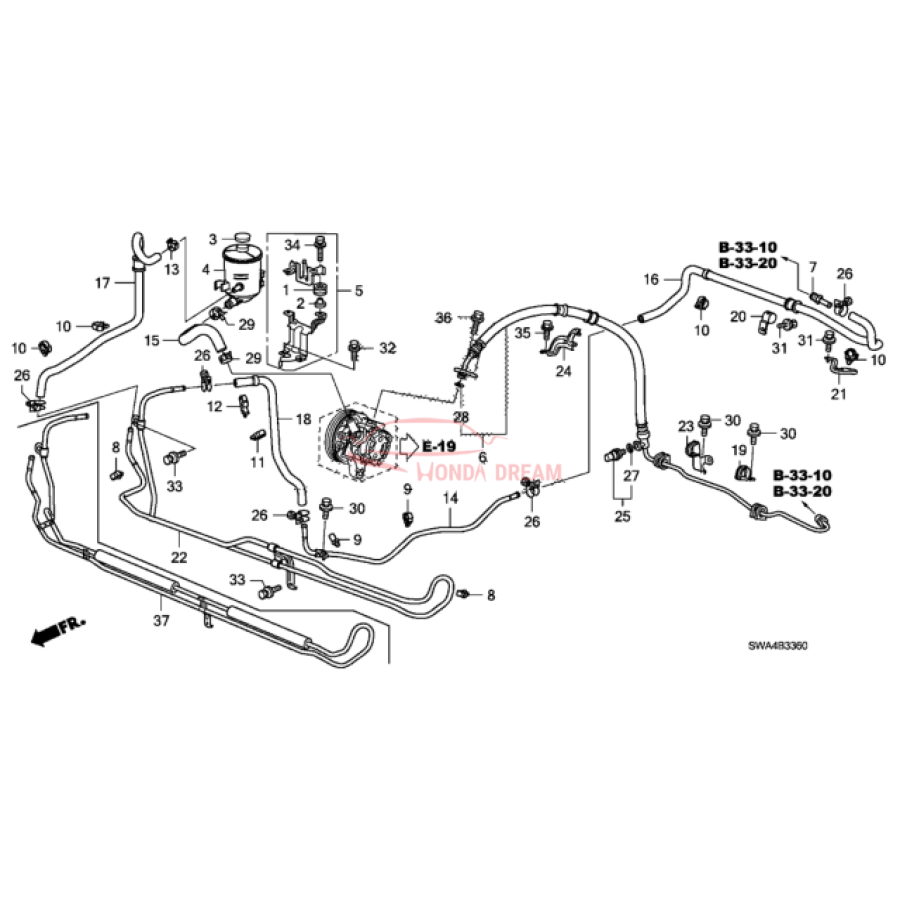 Power Steering Cooler (53765-SWA-000) - 3