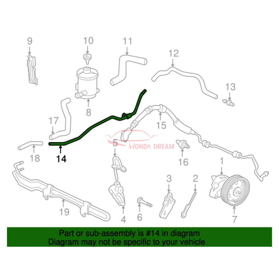 Lower Return Tube PSF (53779-S0X-A00) - 2