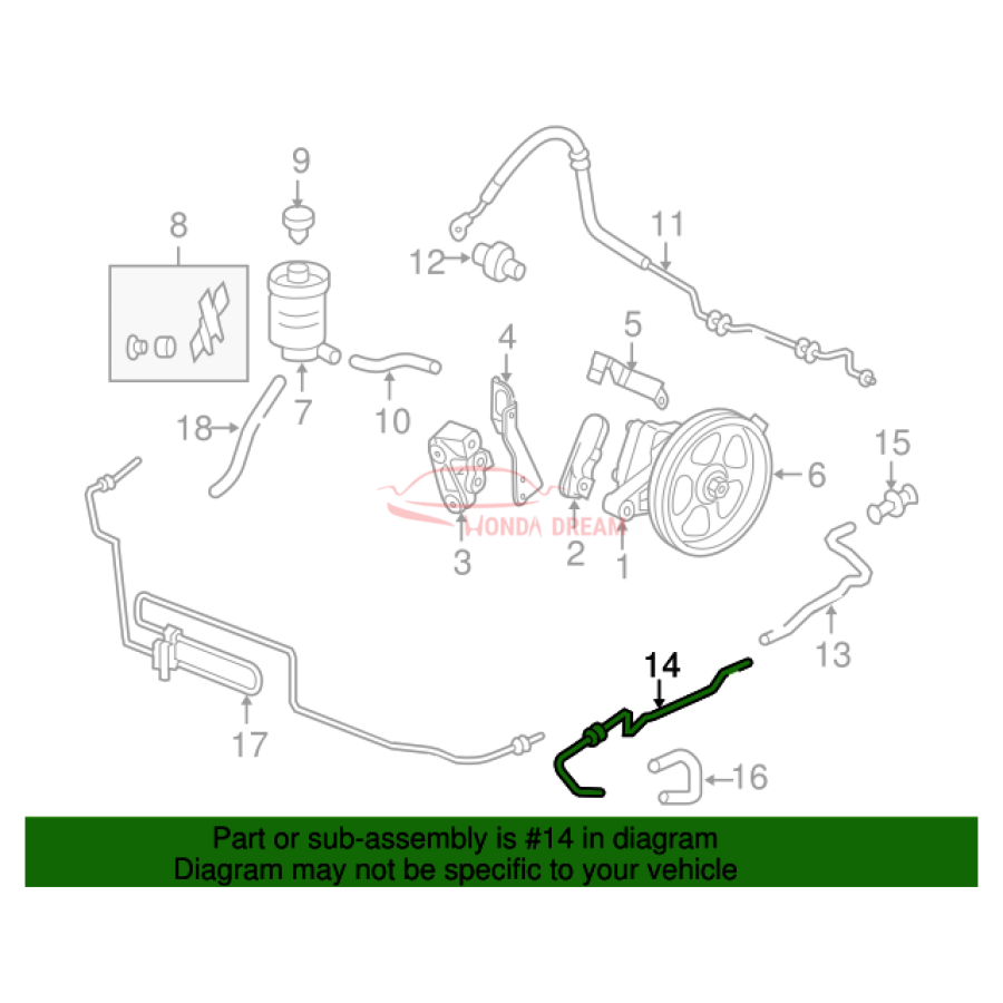 Lower Return Tube PSF (53779-SHJ-A01) - 2