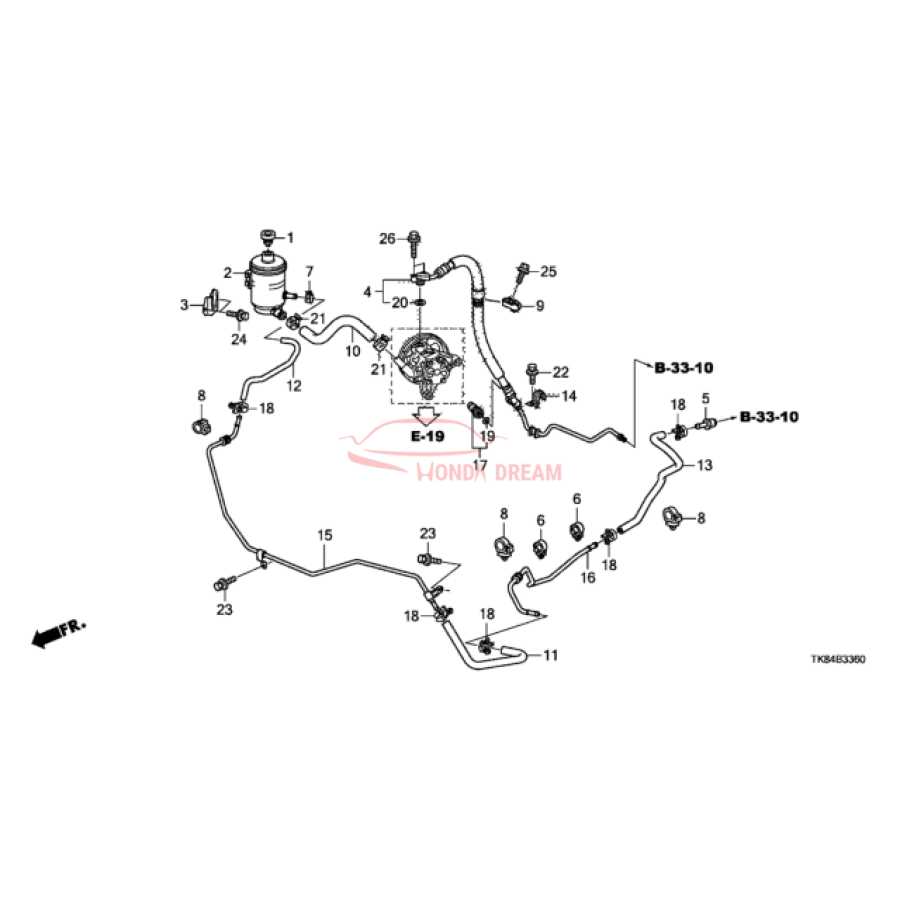 Трубка ГПК (повернення B) (53779-TK8-A00) - 2