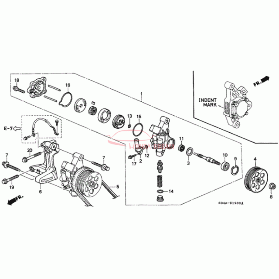 Pump, Power Steering (56110-P2A-023) - 1